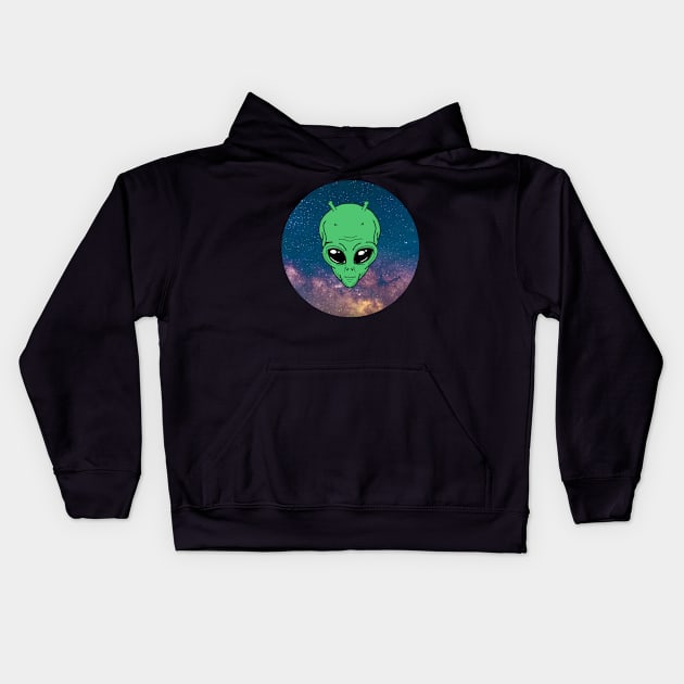 alien universe milky way galaxy Kids Hoodie by FromBerlinGift